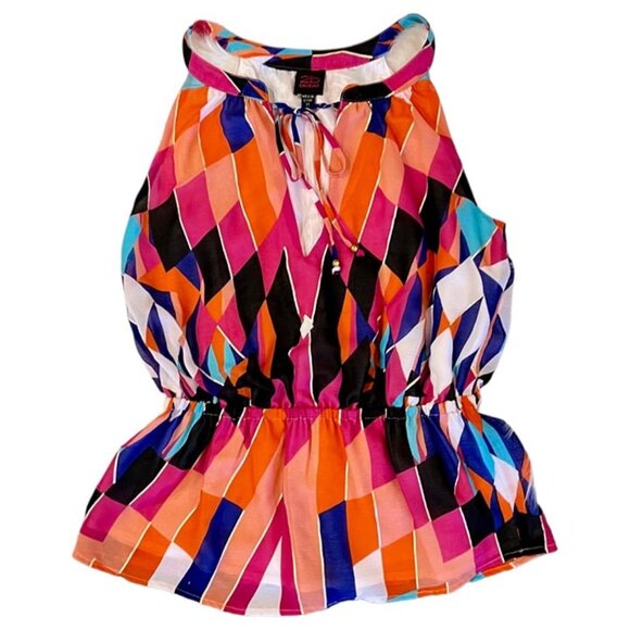 2B Bebe Sleeveless Top, Pink/Multicolor, XS, EUC! - Picture 2 of 4